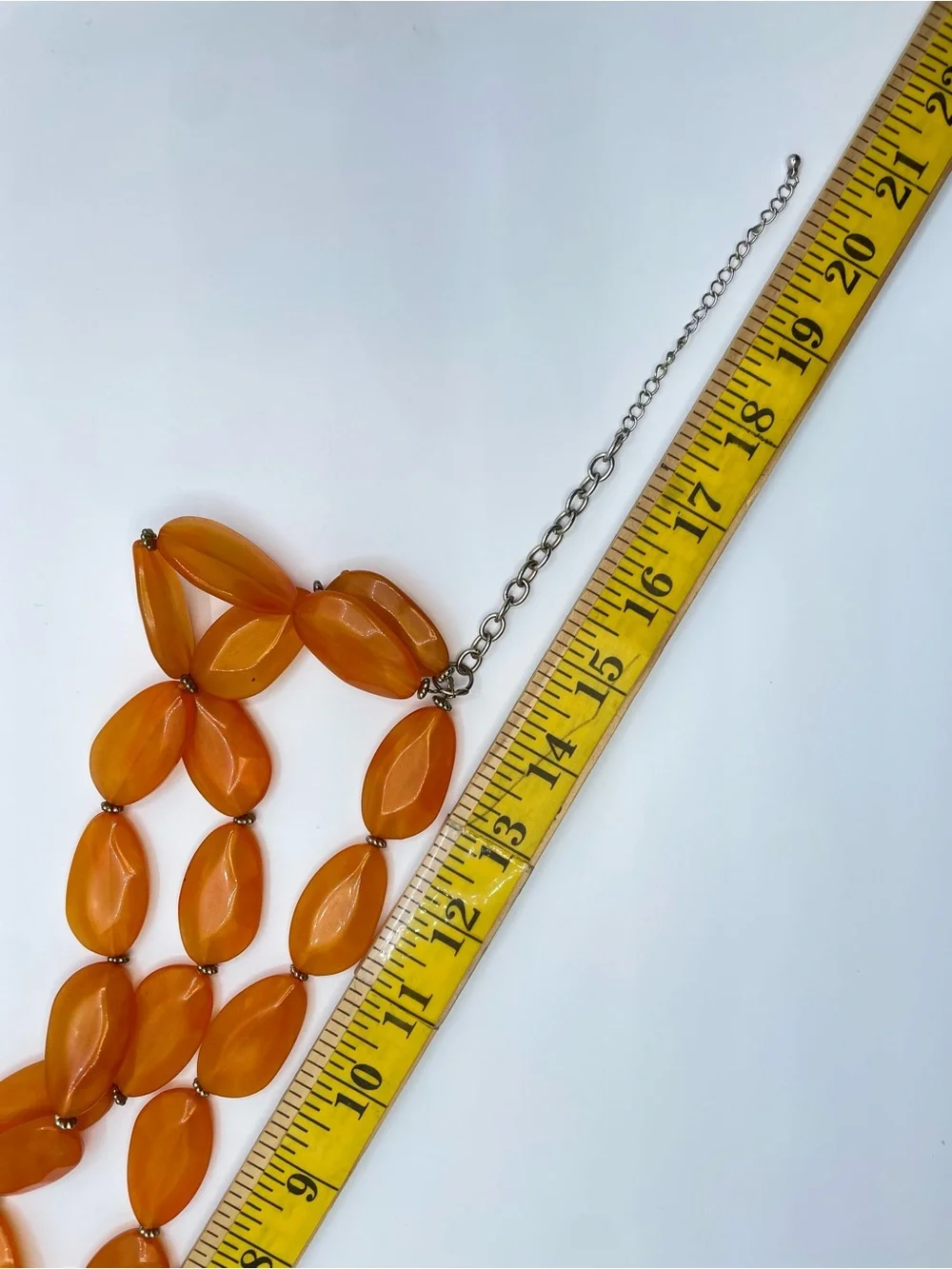 Vintage Orange Lucite Layered Necklace Earring Set Statement Bold